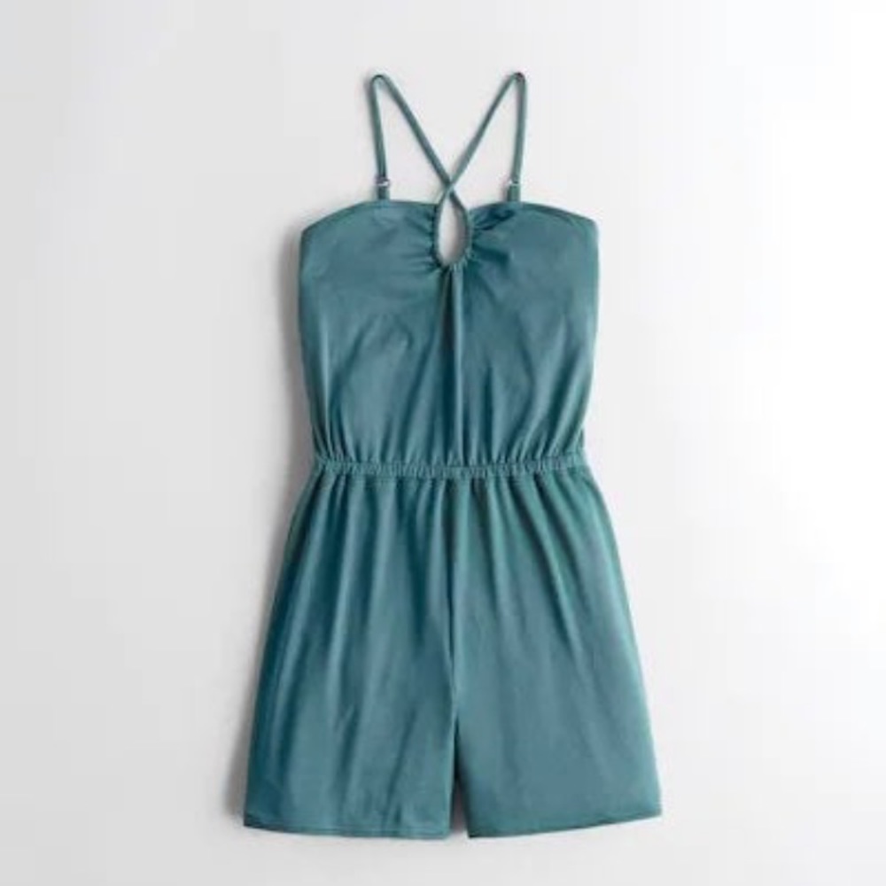 Hollister Teal Blue Strappy Romper